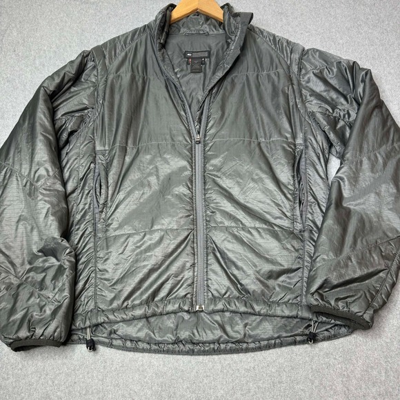 REI Convertible Full Zip Jacket Vest Men's M Grey Quantum Pertex Primaloft Nylon